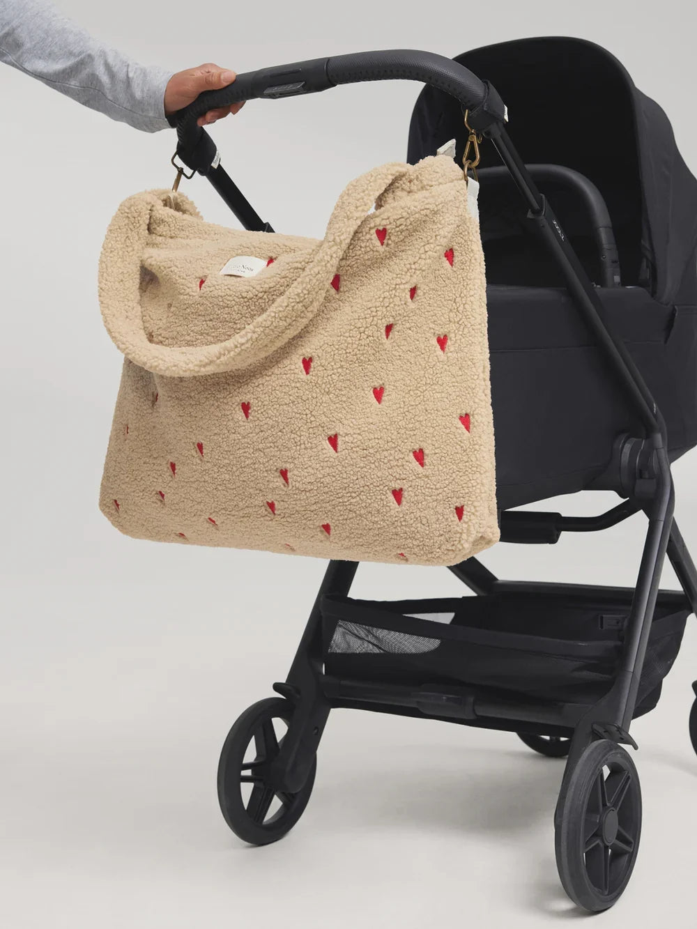 Brown Hearts Teddy Diaper Bag