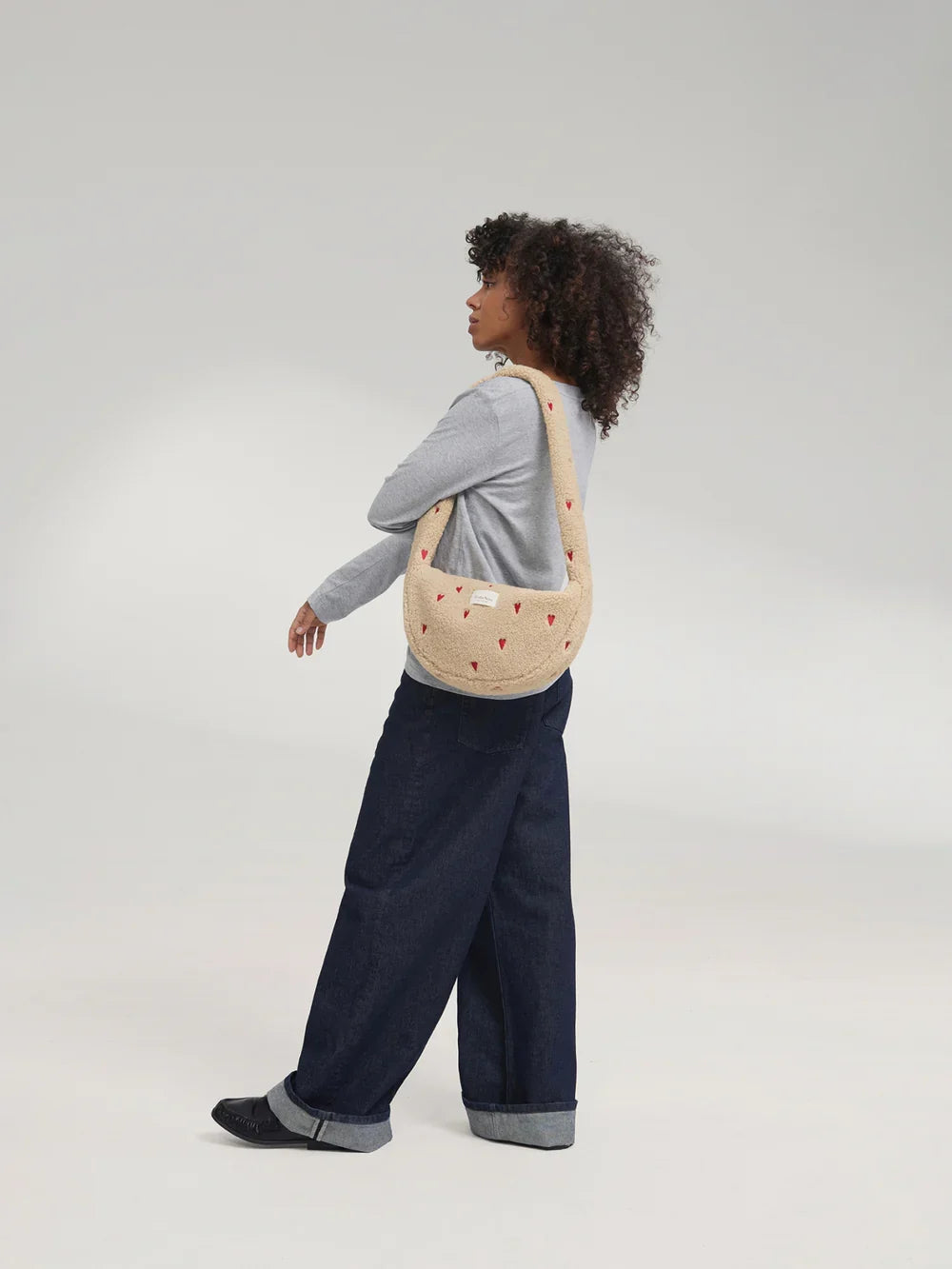 Brown Hearts Teddy Mini Cross Body Bag