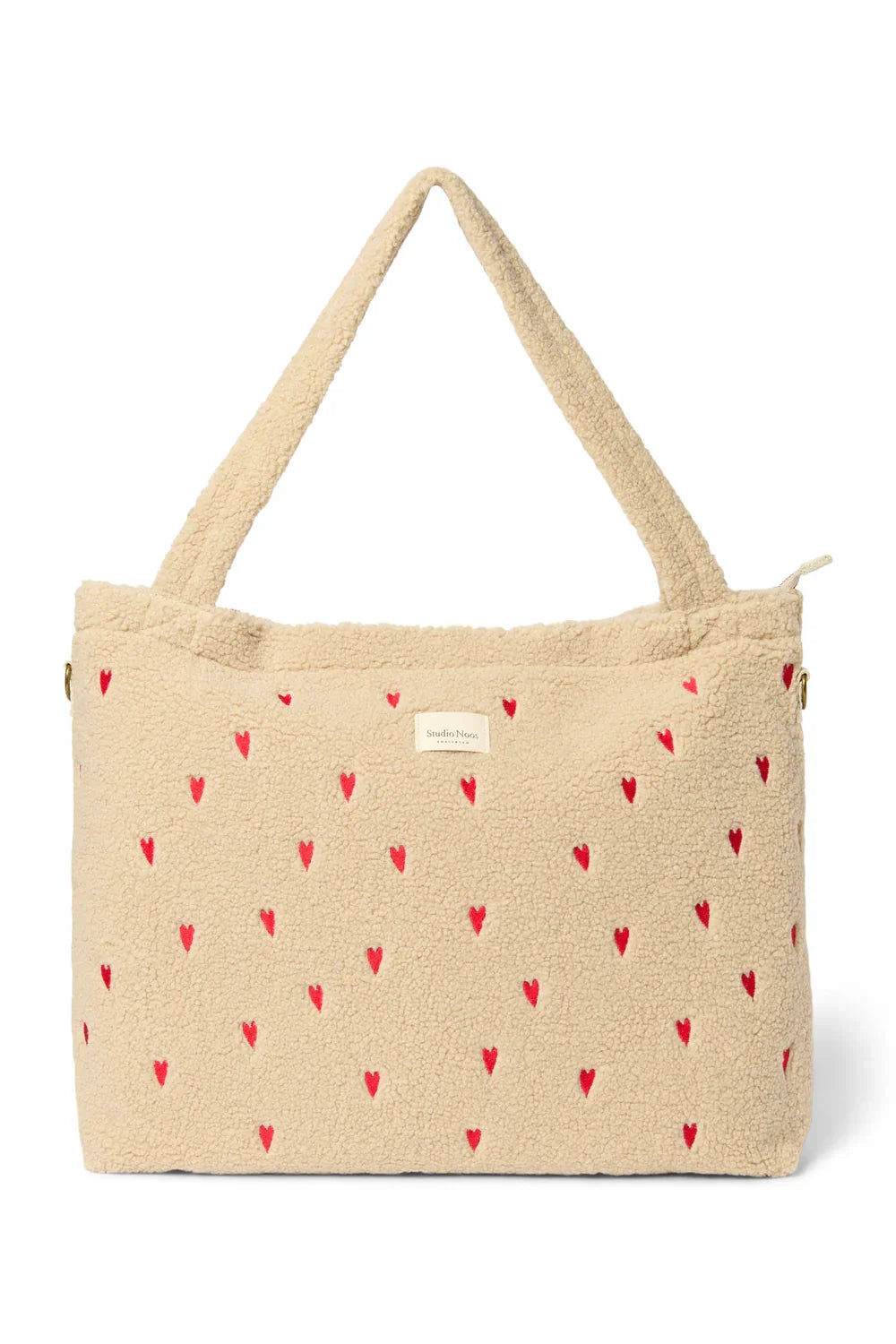 Ecru Hearts Teddy Diaper Bag