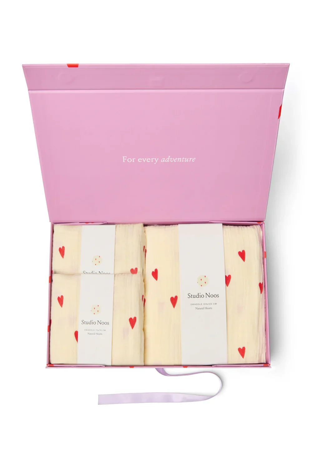 Beige Hearts Swaddle Gift Set