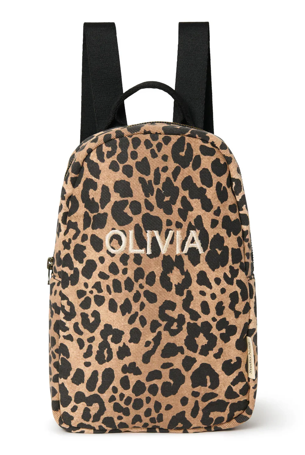 Brown Leopard Cotton Mini Backpack