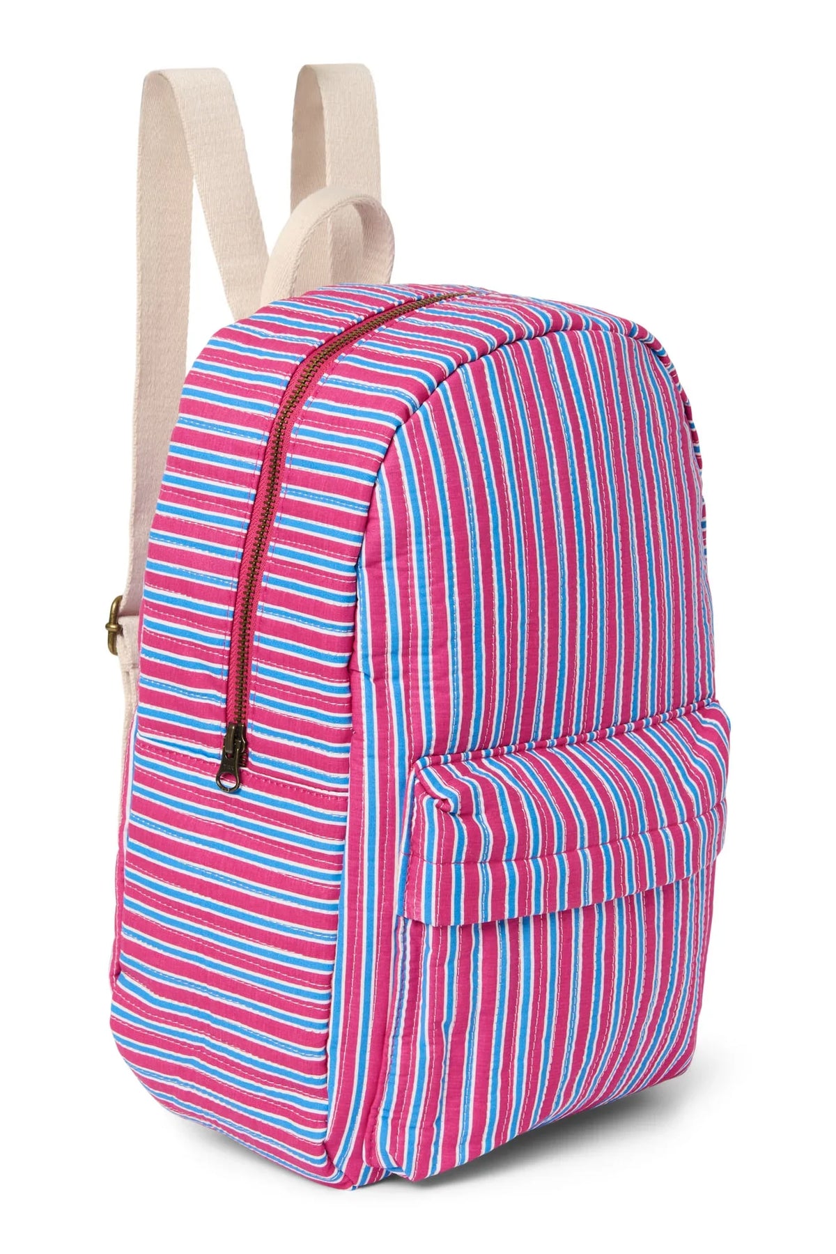 Poplin Striped Midi Backpack | Butter Yellow