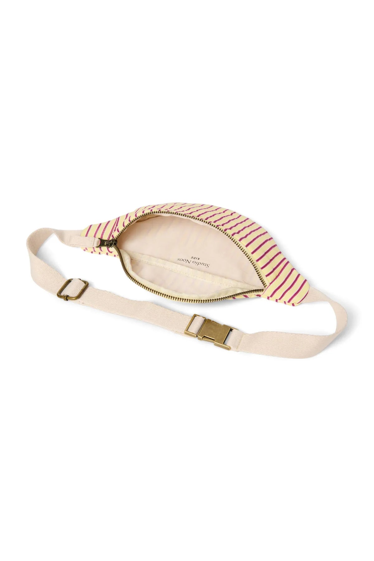 Poplin gestreifte Mini-Gürteltasche | Himbeere