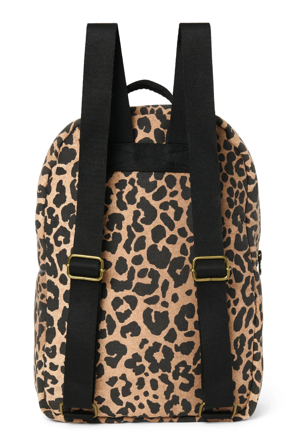 Brown Leopard Cotton Midi Backpack