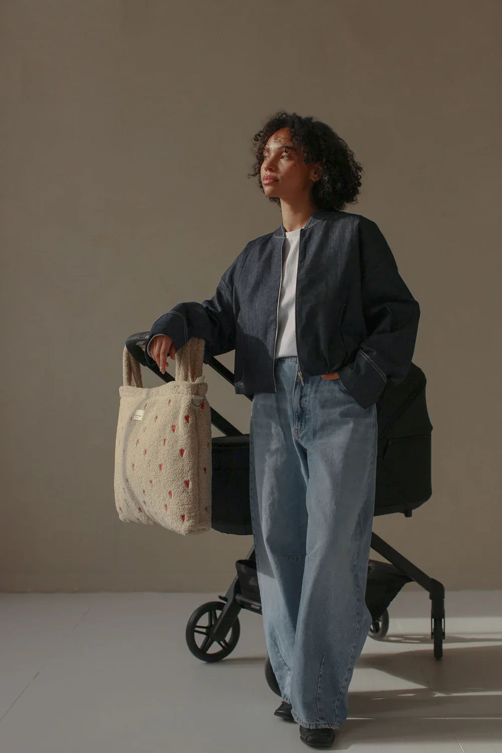 Ecru Hearts Teddy Diaper Bag