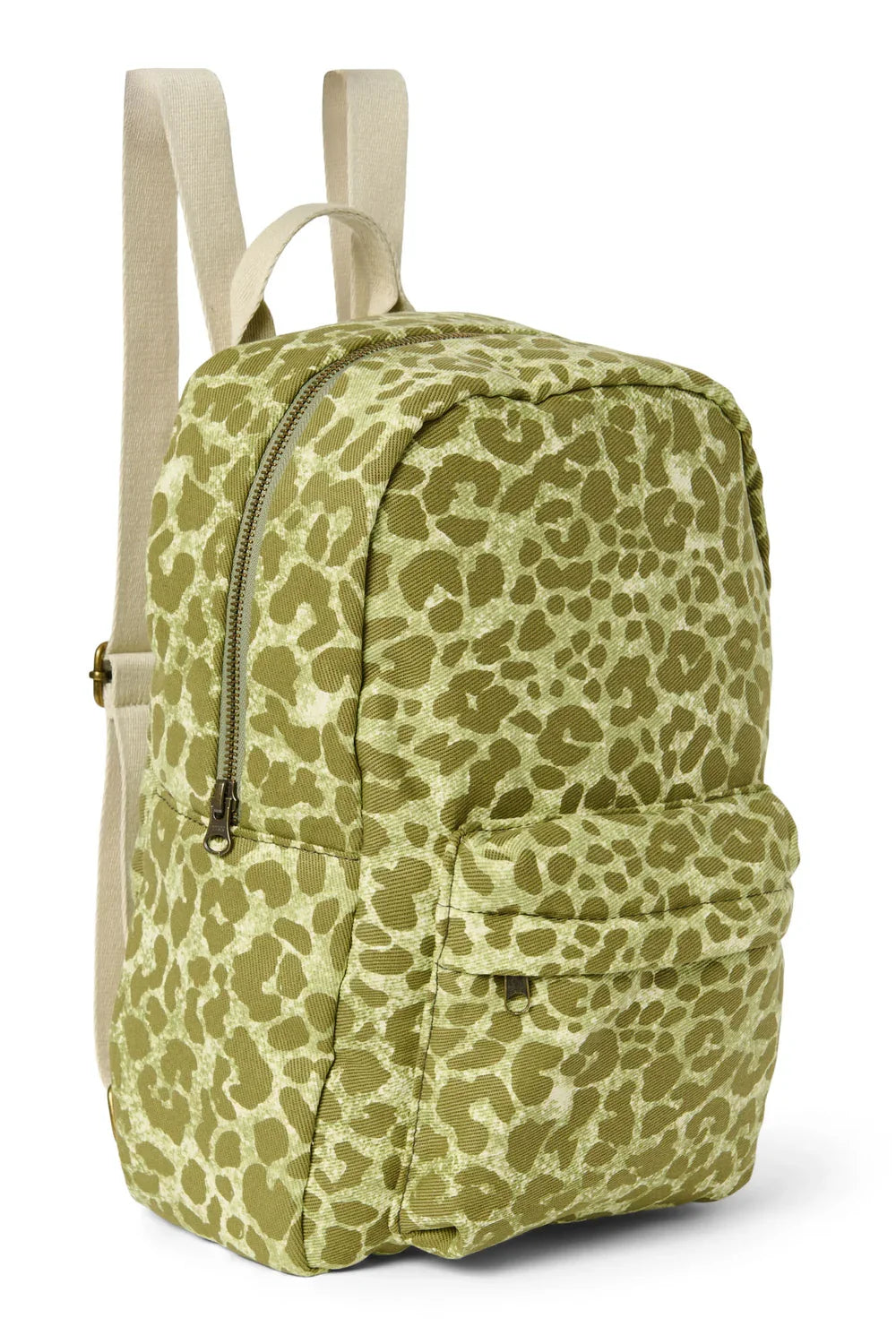 Green Leopard Cotton Midi Backpack