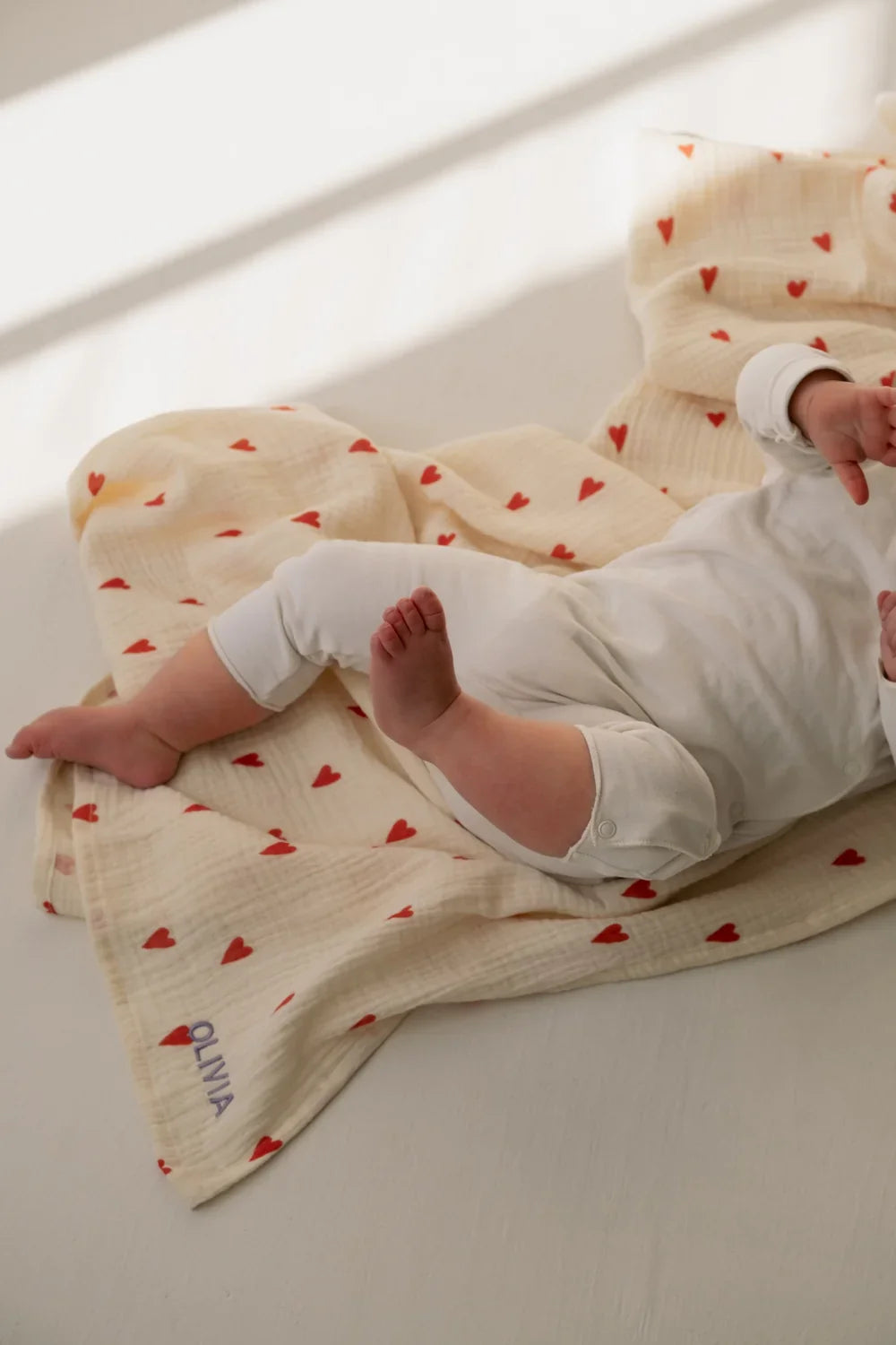 Purple Hearts Swaddle Print Large
