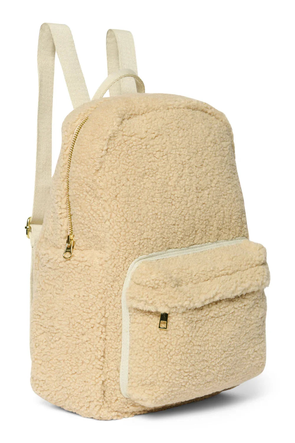 Ecru Teddy Midi-Rucksack mit Vordertasche
