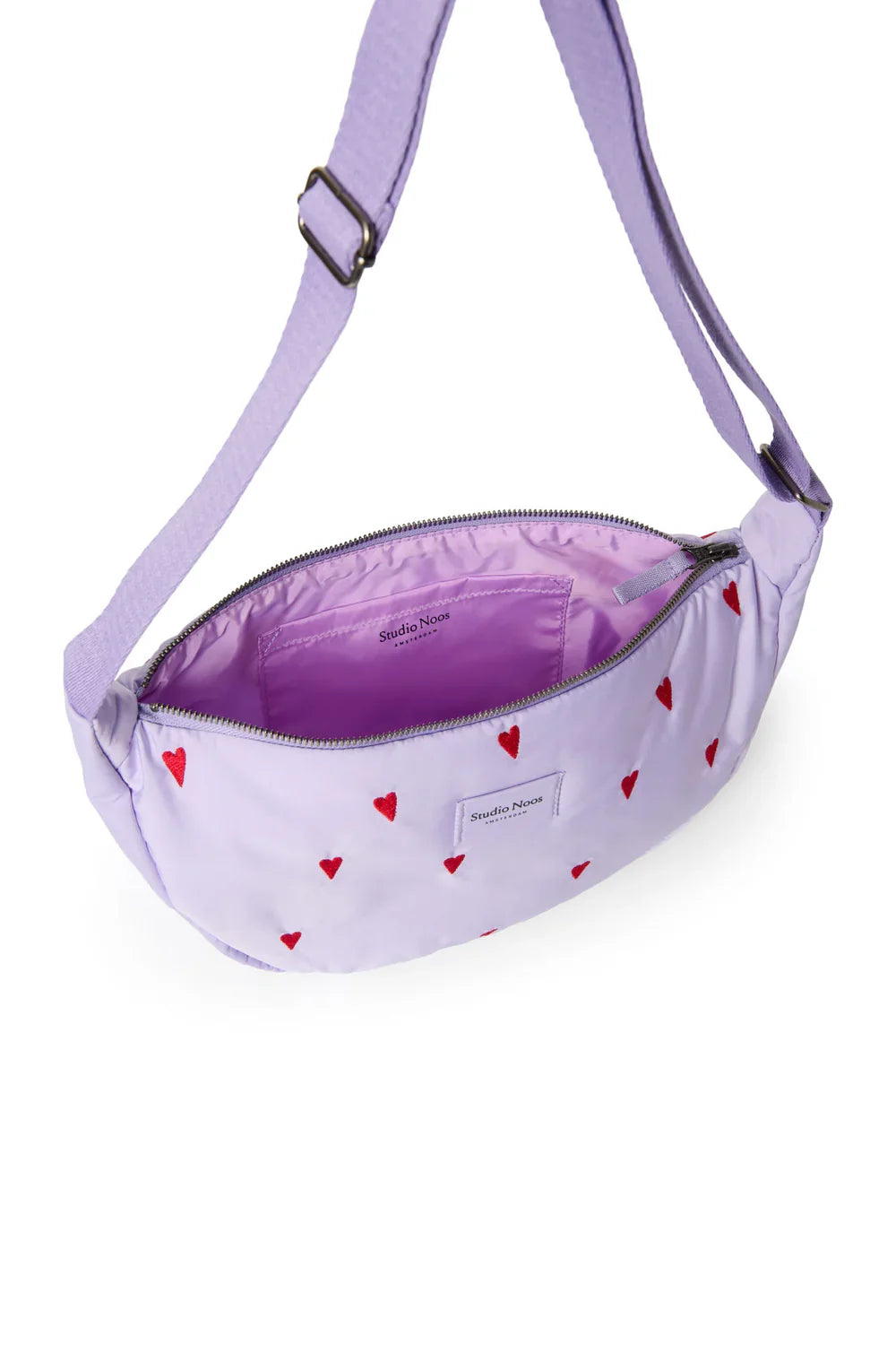 Purple Hearts Puffy Adult Fanny Pack