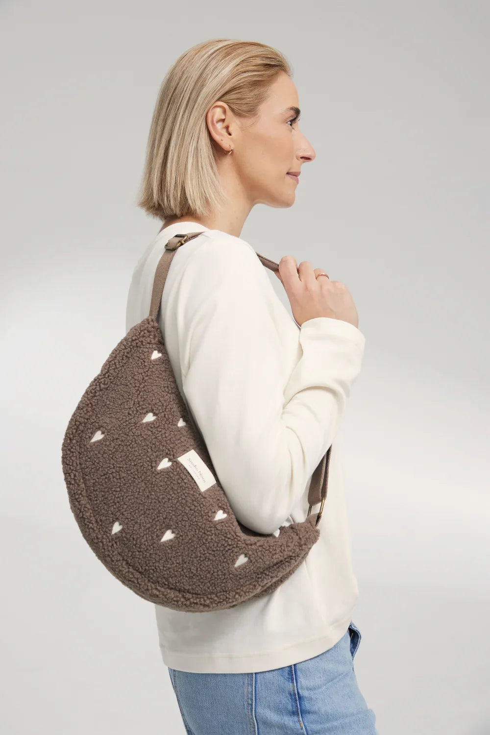 Brown Hearts Teddy Adult Fanny Pack