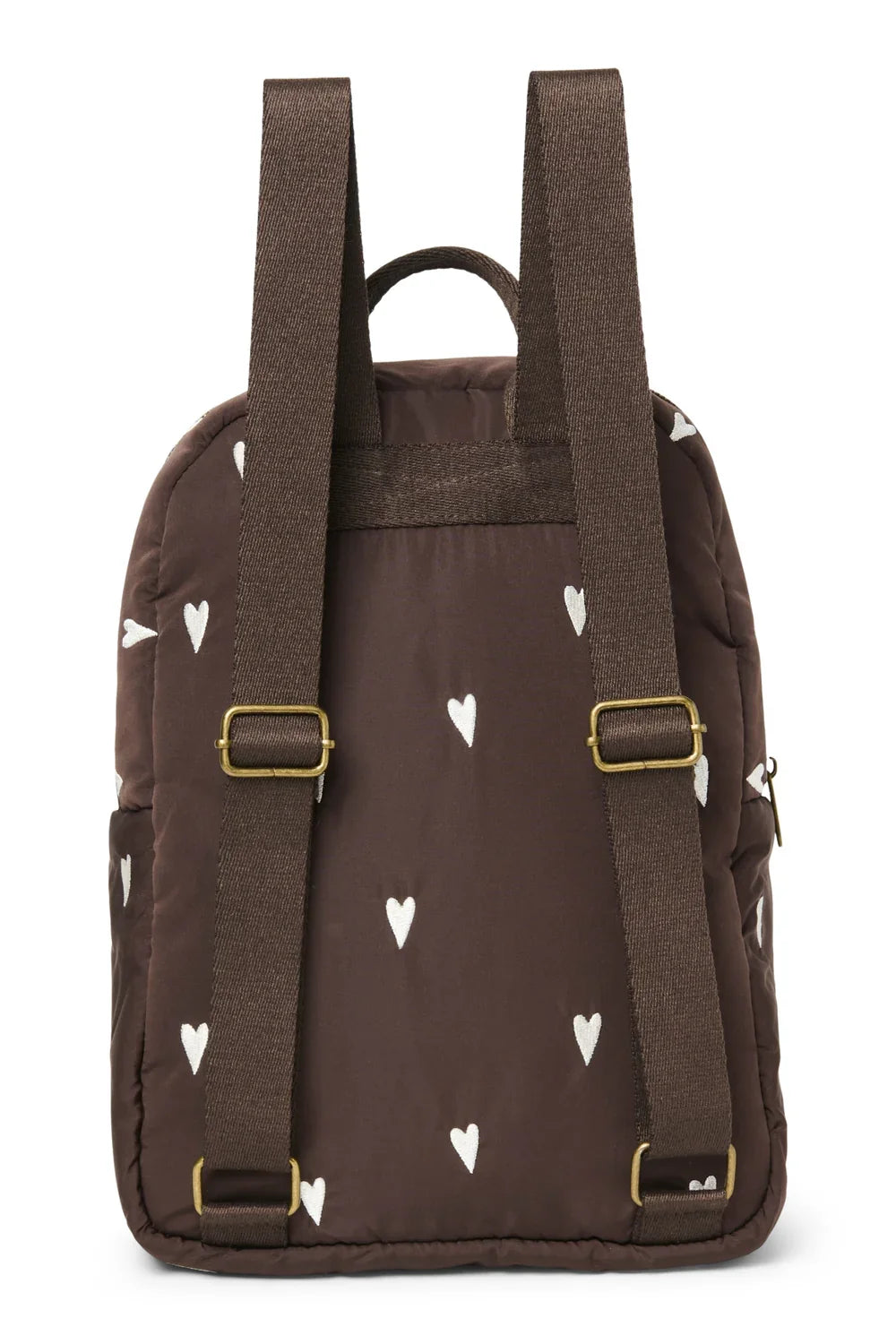 Brown Hearts Puffy Midi Backpack