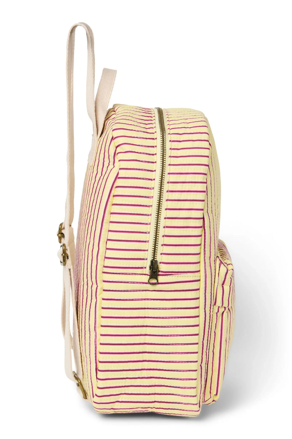Poplin Striped Midi Backpack | Butter Yellow