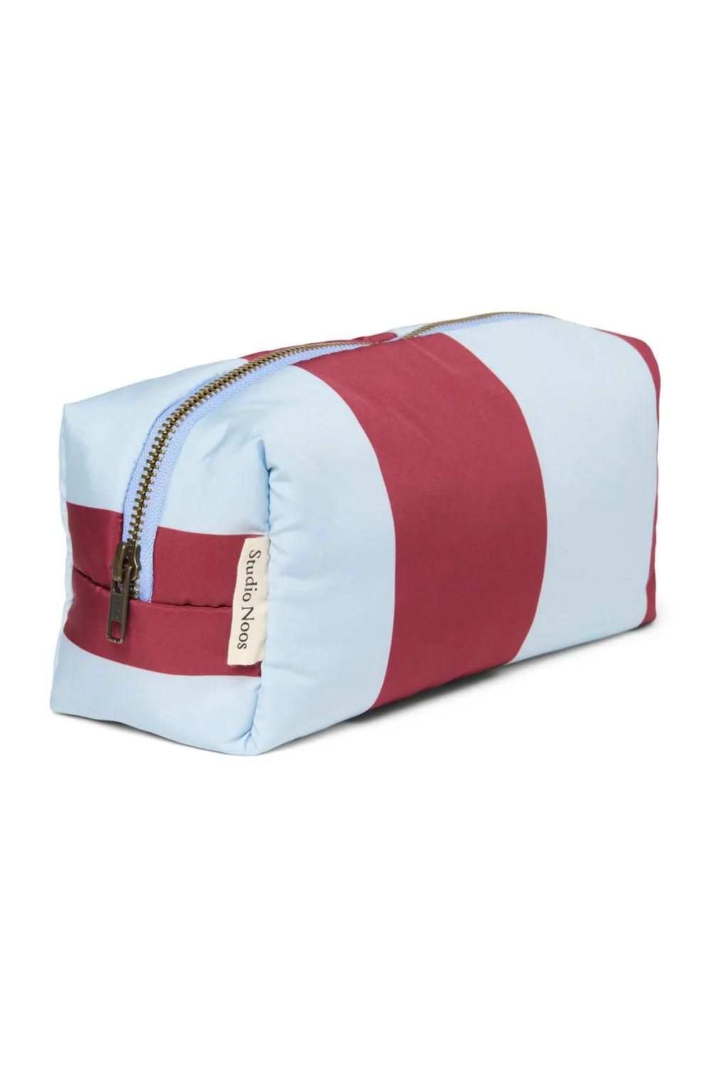 Bordeaux/Light Blue Bold Stripe Pouch