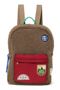 Brown/Burgundy Teddy Midi Backpack