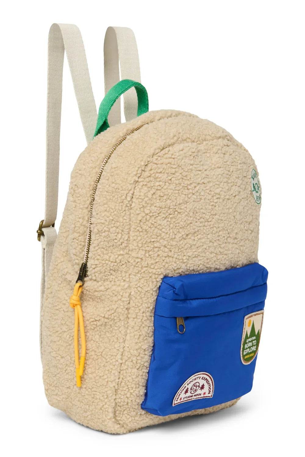 Ecru/Cobalt Teddy Midi Backpack