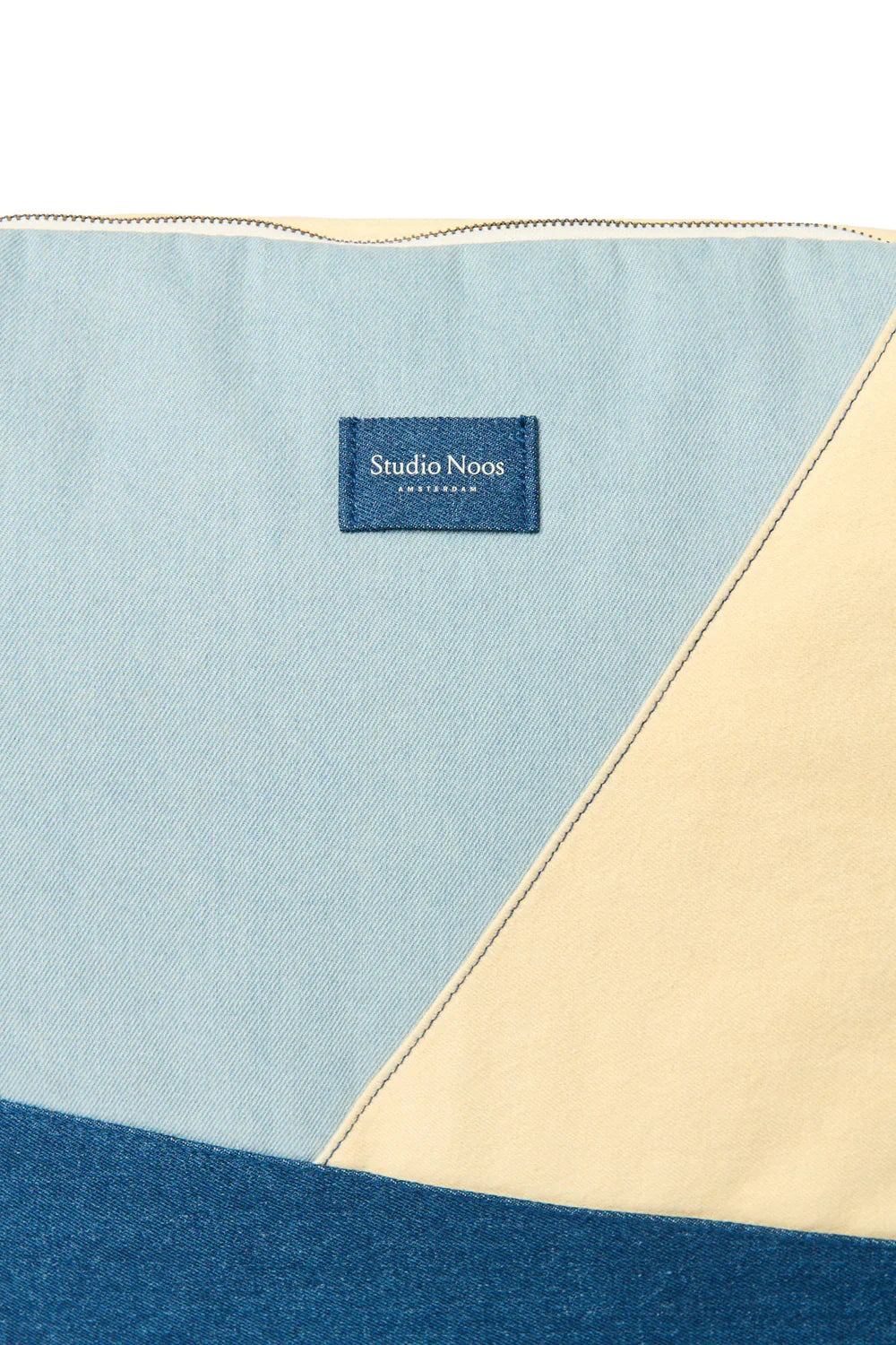 Denim-Patchwork-Wickeltasche