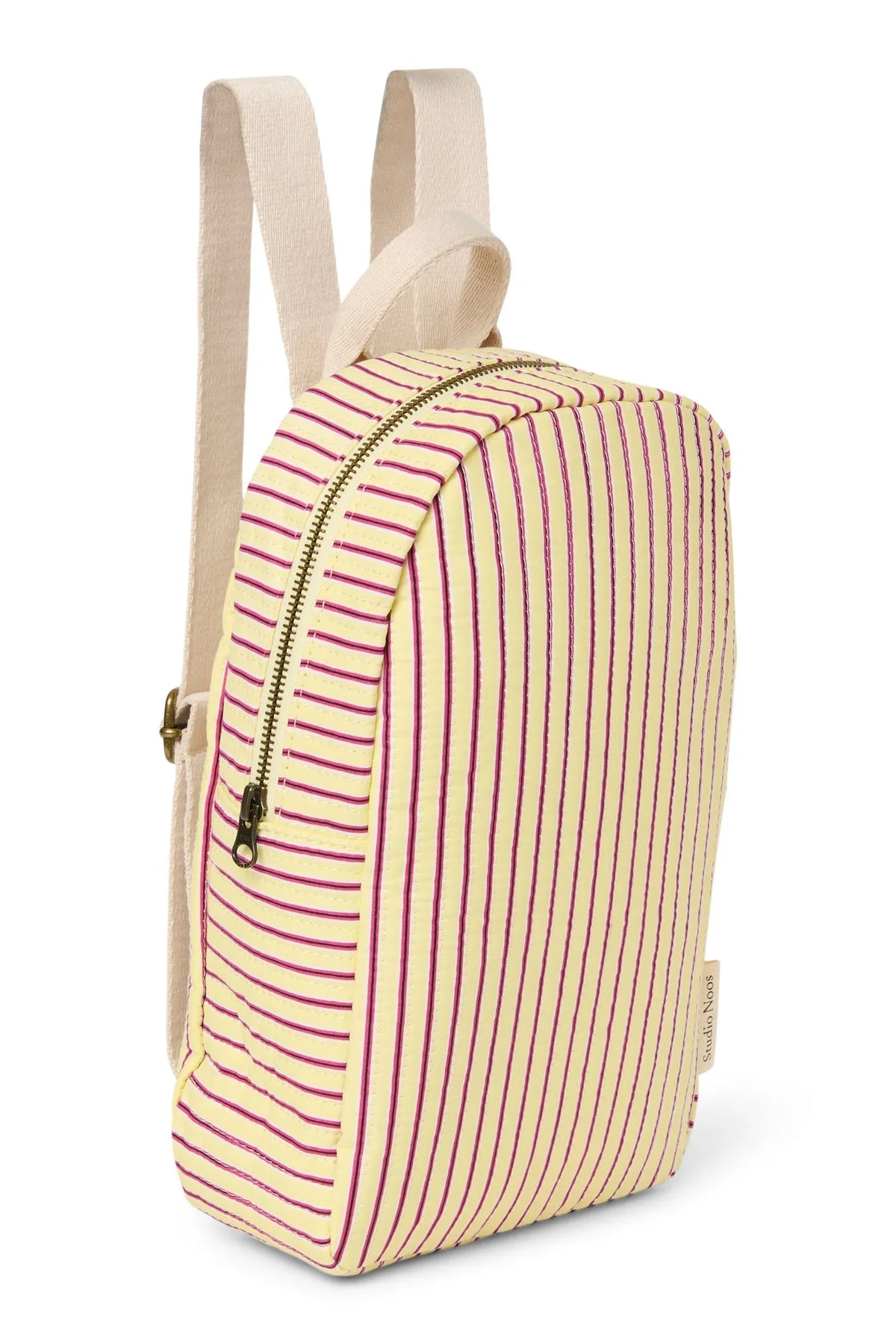 Poplin Striped Mini Backpack | Butter Yellow