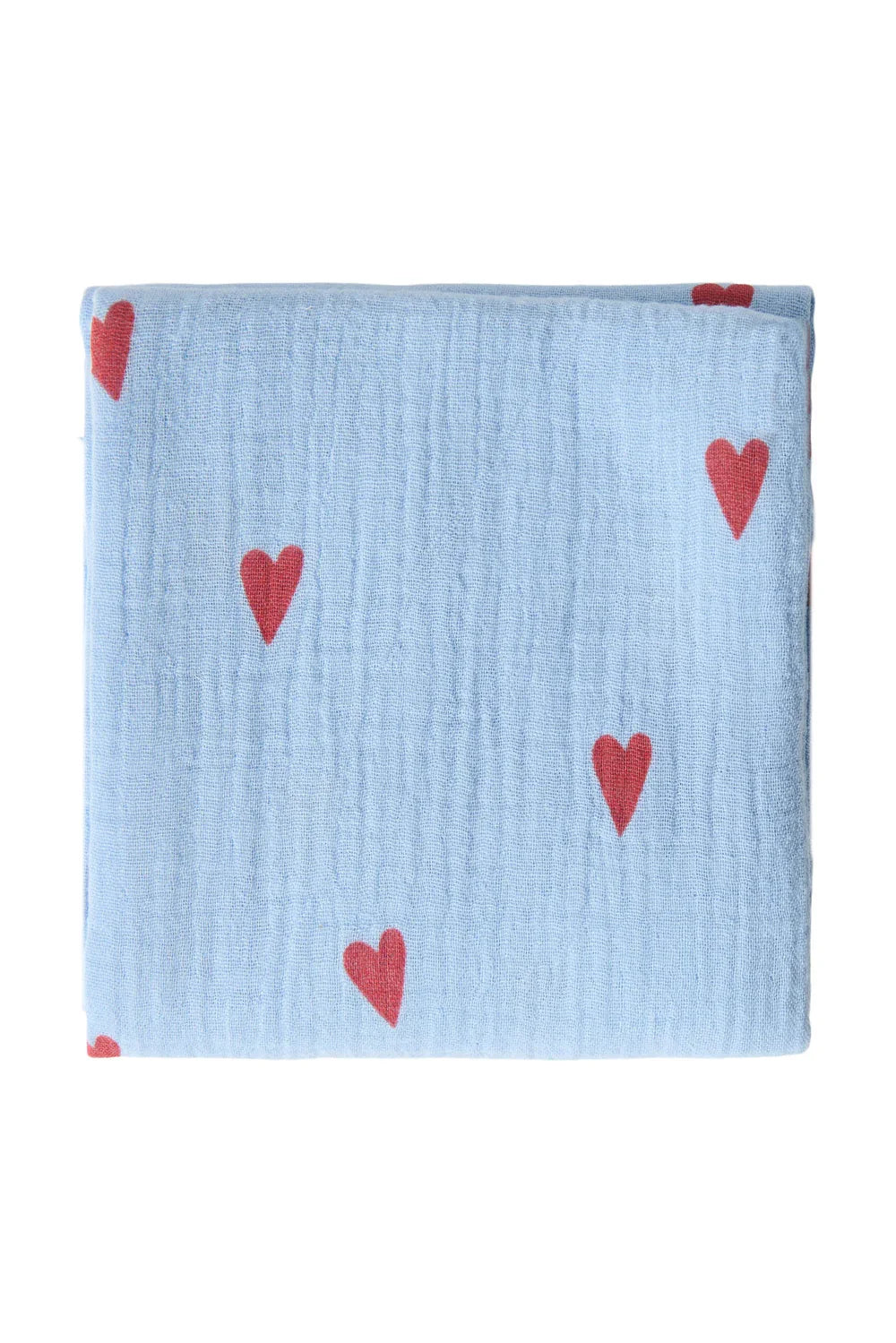 Light Blue Hearts Swaddle Print Medium