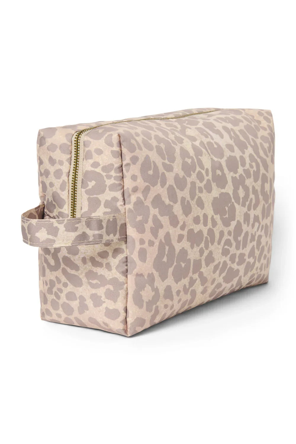 Beige Leopard Puffy Toiletry Bag