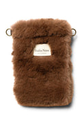 Brown Faux Fur Phone Bag