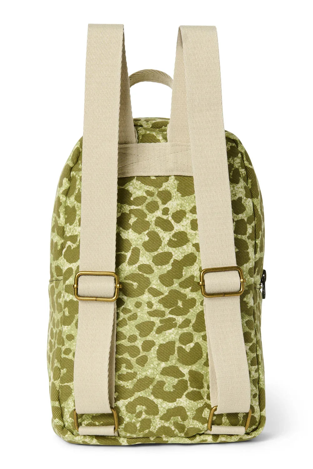 Green Leopard Cotton Mini Backpack