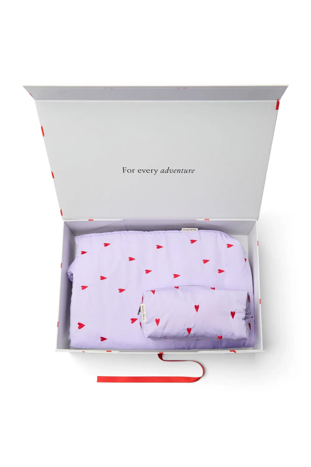 Light Blue Hearts Classic Puffy Gift Set
