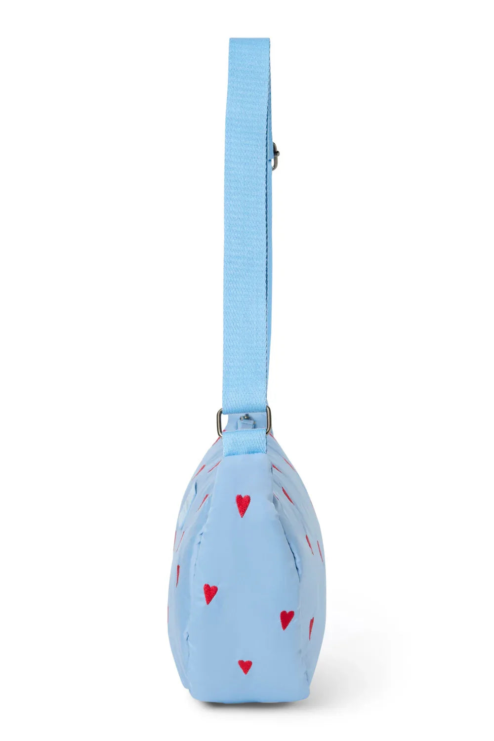 Light Blue Hearts Puffy Adult Fanny Pack