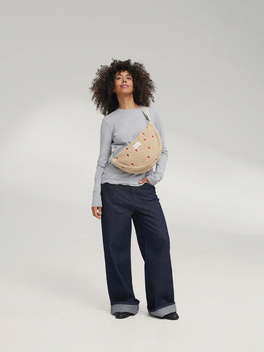 Ecru Hearts Teddy Adult Fanny Pack