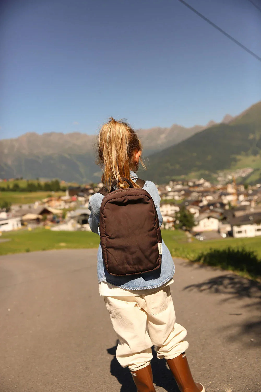 Brown Puffy Mini Backpack
