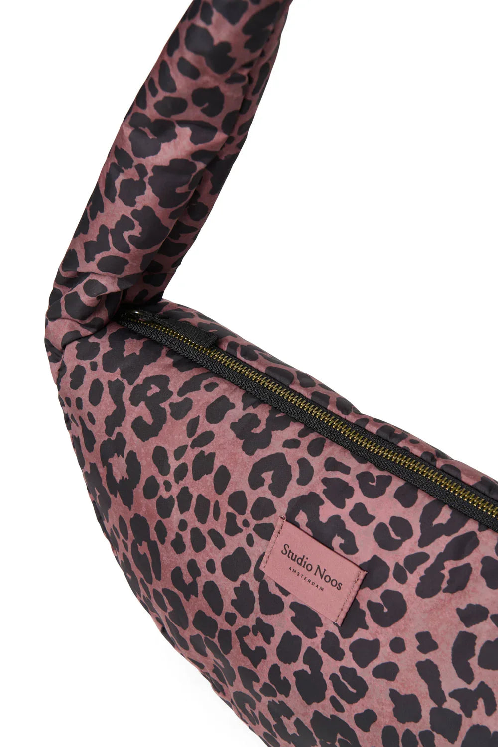 Rote Leopard-Puffy-Mini-Umhängetasche