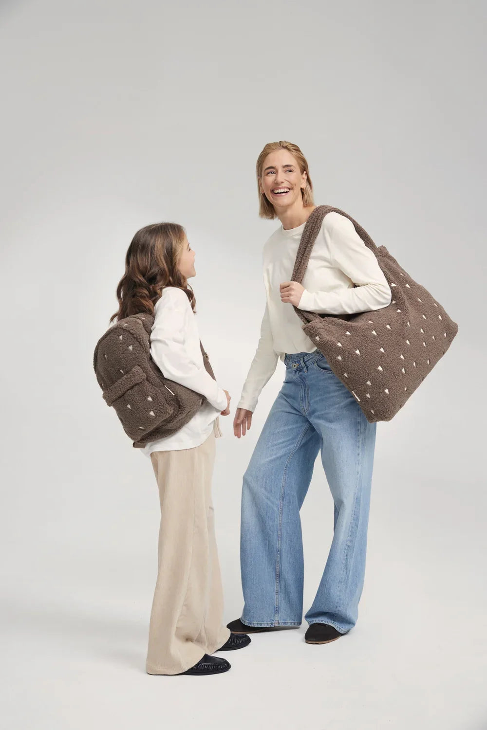 Brown Hearts Teddy Mom Bag