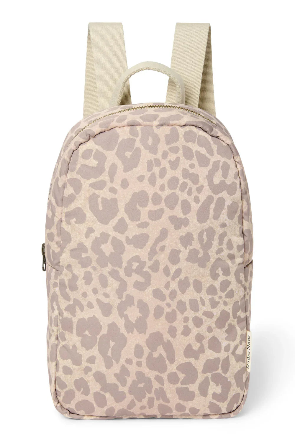 Beige Leopard Puffy Mini Backpack
