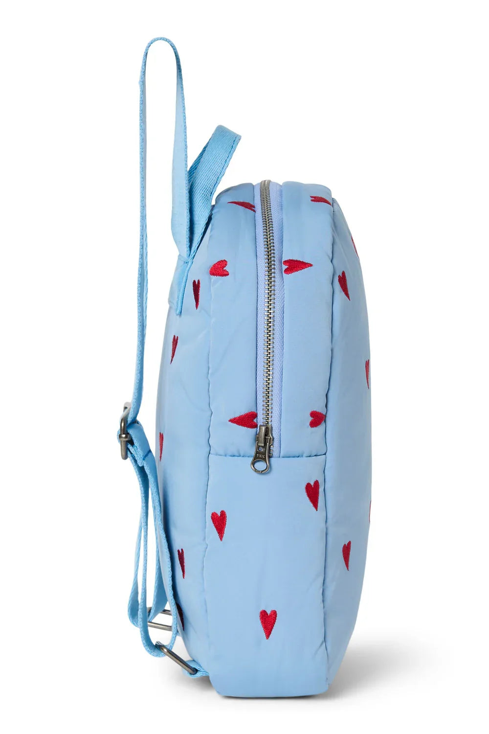 Light Blue Hearts Puffy Mini Backpack