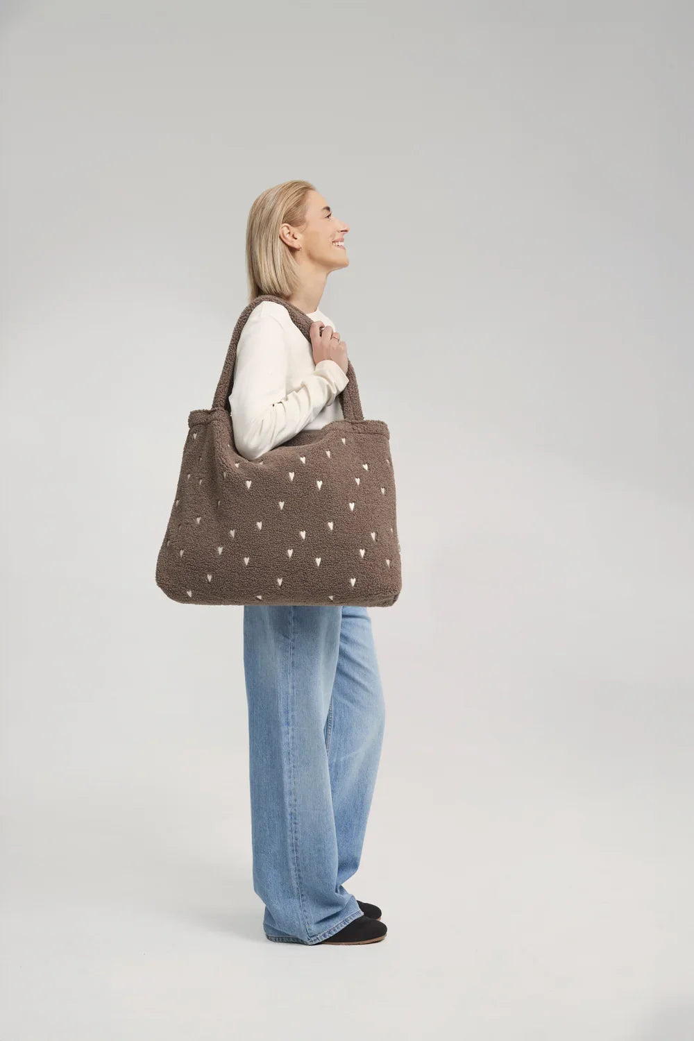 Brown Hearts Teddy Mom Bag