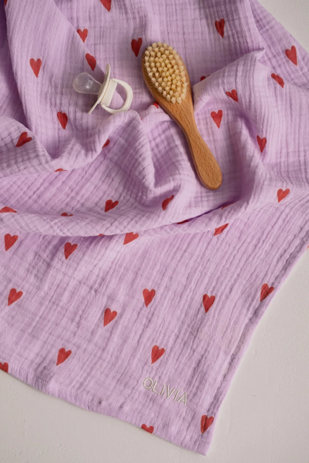 Green Hearts Swaddle Print Large