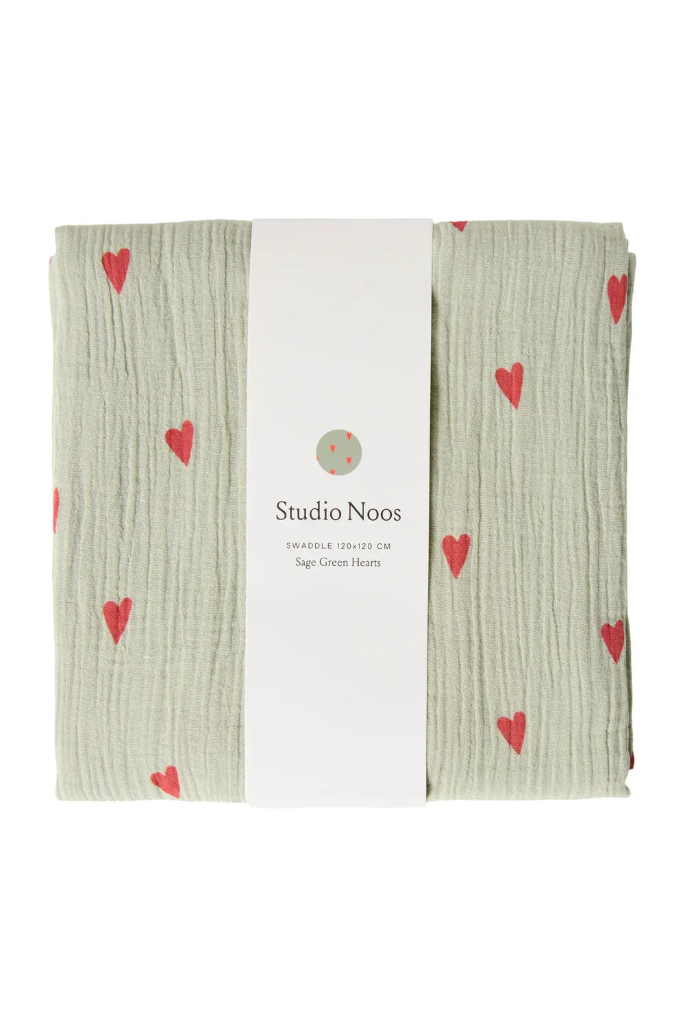 Green Hearts Swaddle Print Large