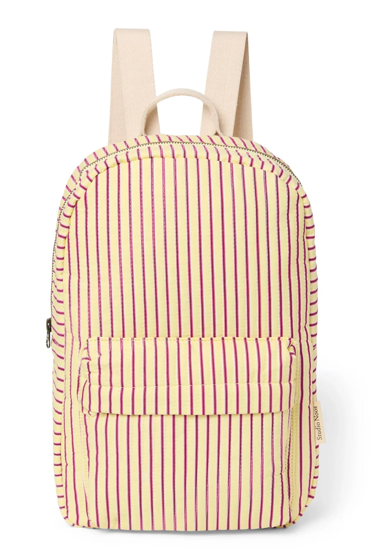 Poplin Striped Midi Backpack | Raspberry