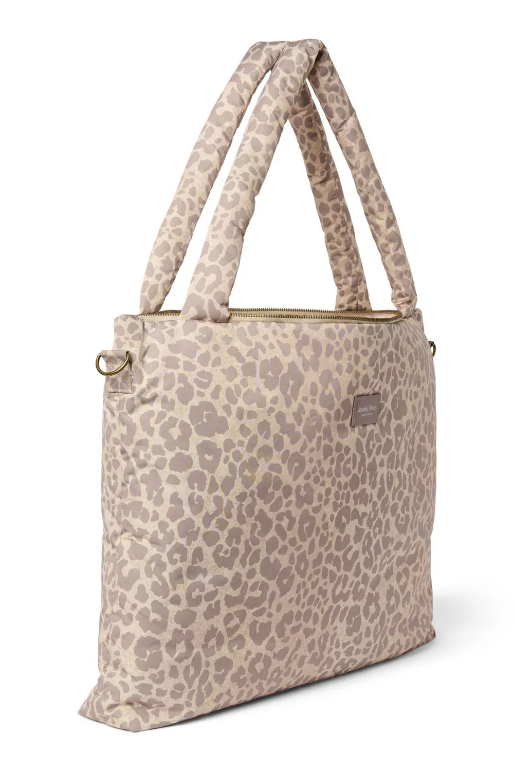 Beige Leopard Puffy Diaper Bag