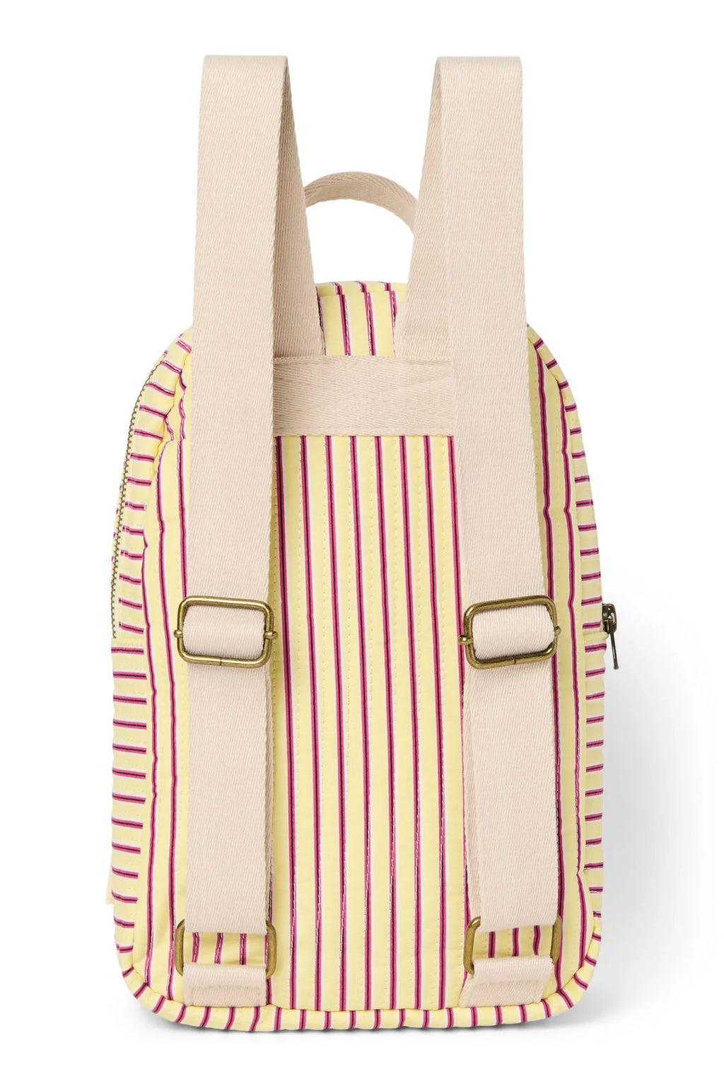 Popeline-Mini-Rucksack gestreift | Himbeer