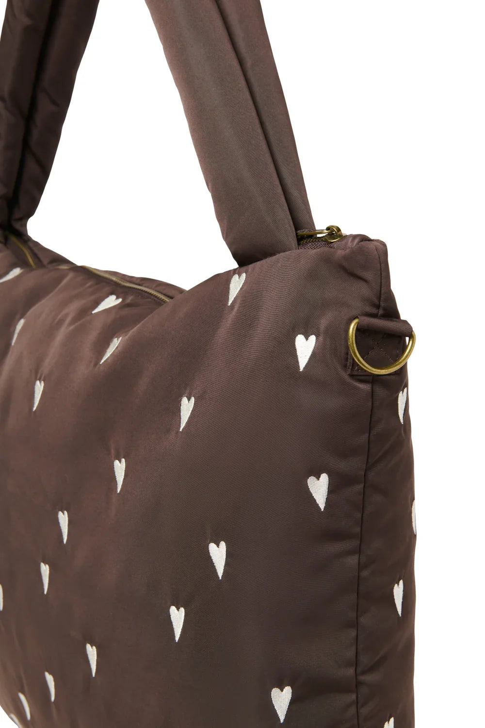 Purple Hearts Puffy Diaper Bag