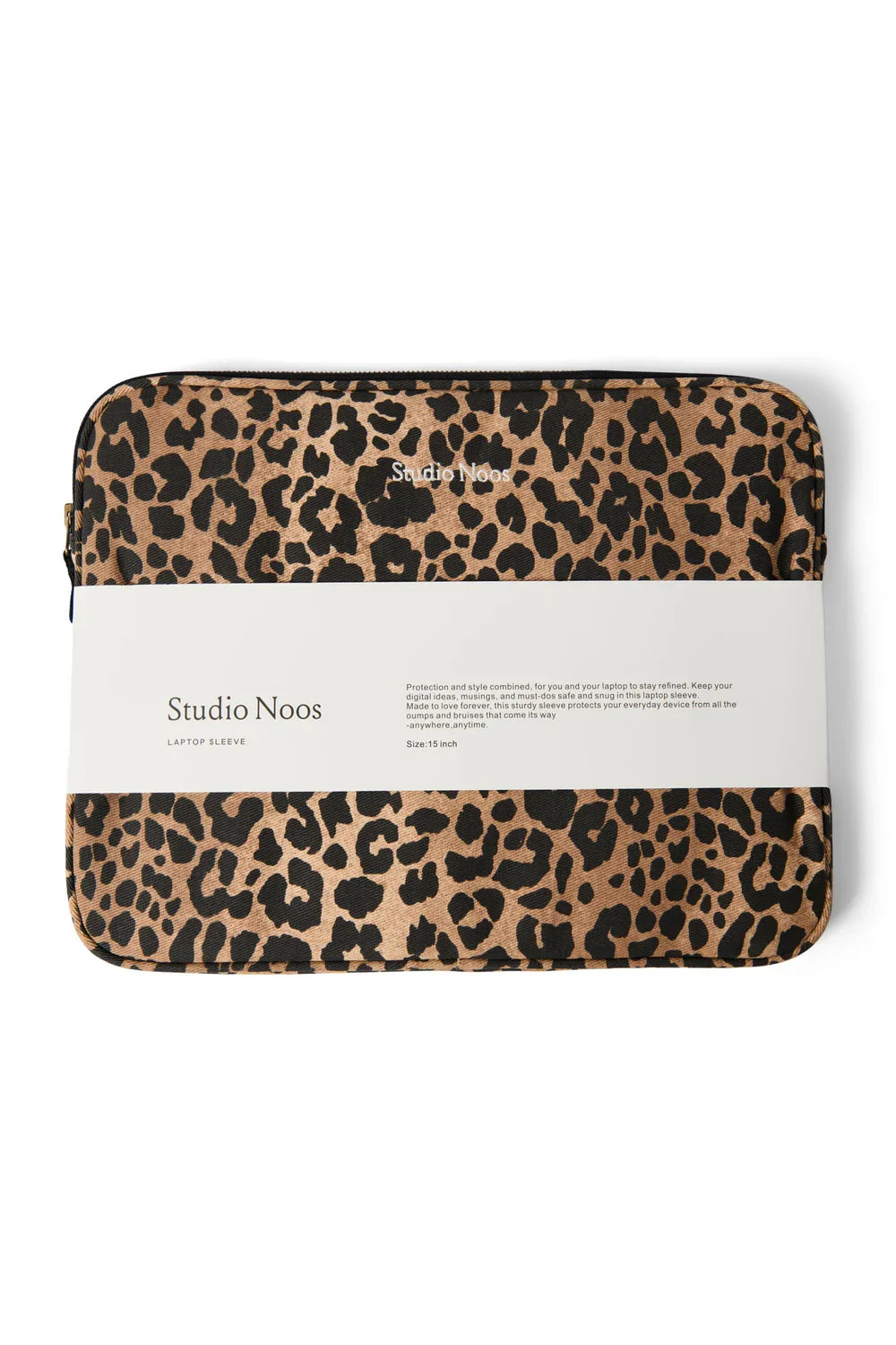 Brown Leopard Cotton Laptop Sleeve 15 Inch