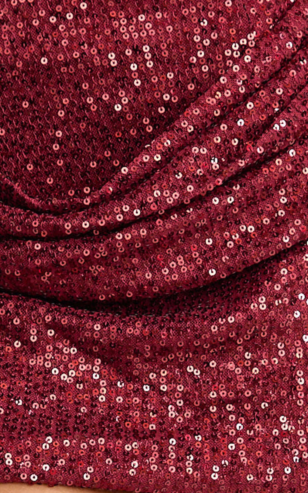 Amelie Mini Dress - Strapless Draped Skirt Sequin Dress in Wine