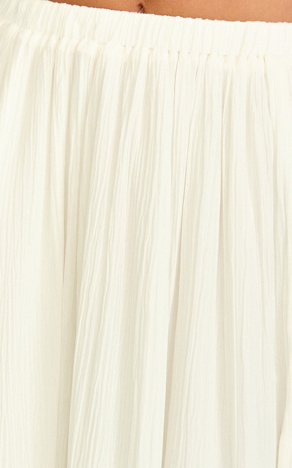 Anessa Maxi Skirt - Elastic Waist Maxi Skirt With Thigh Split in Natural