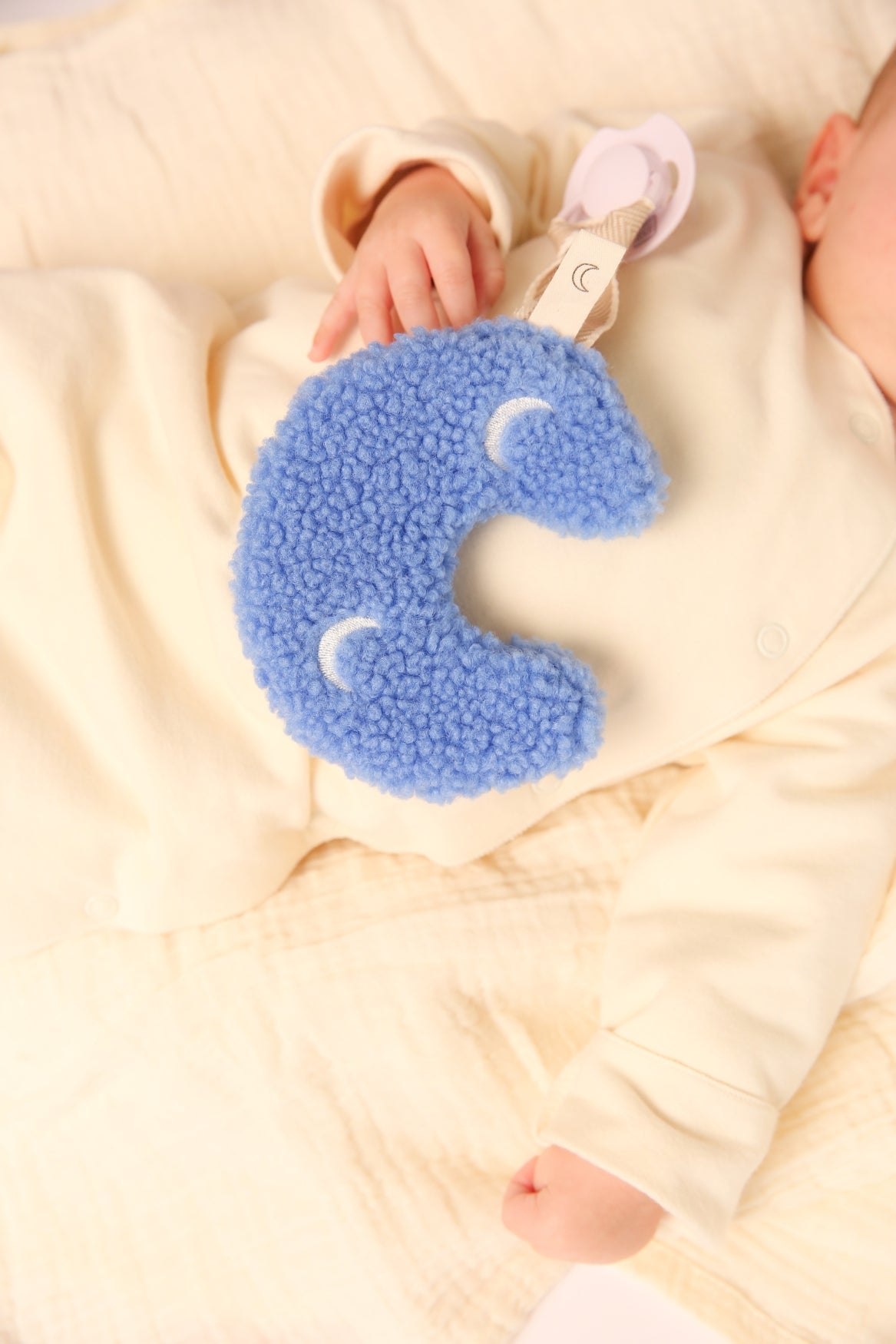 Schnuller Kuscheltier | Hellblauer Mond