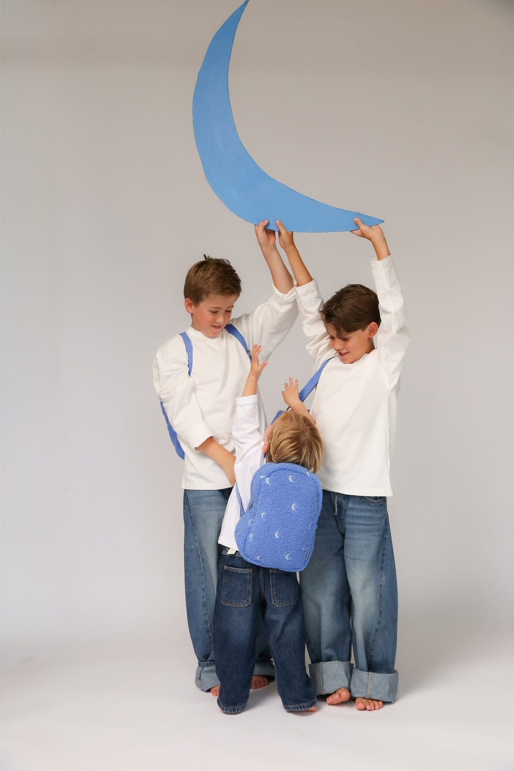 Teddy Mini Rucksack | Hellblauer Mond