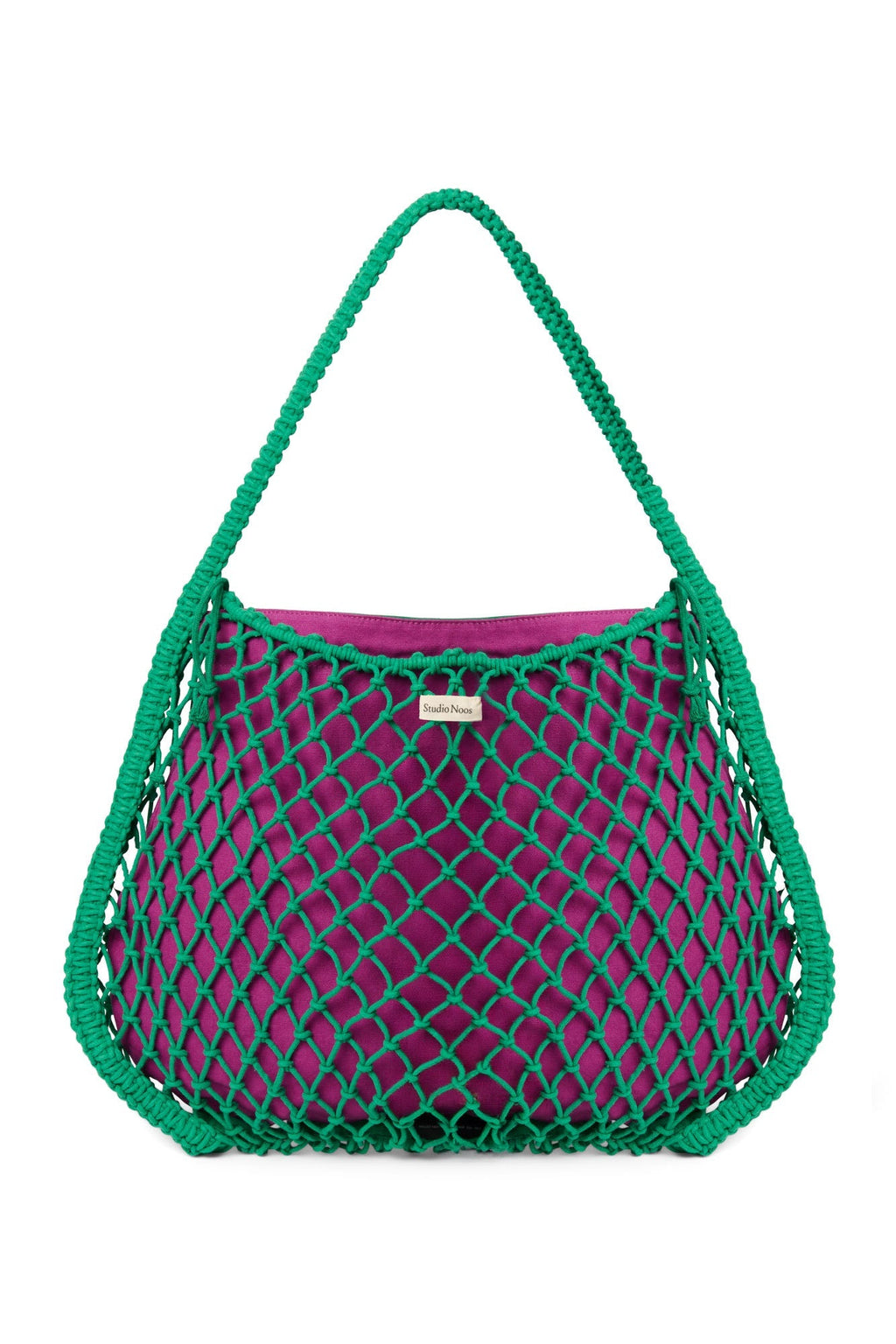Purple-Green Reversible Insert | Green Macramé Mom Bag with