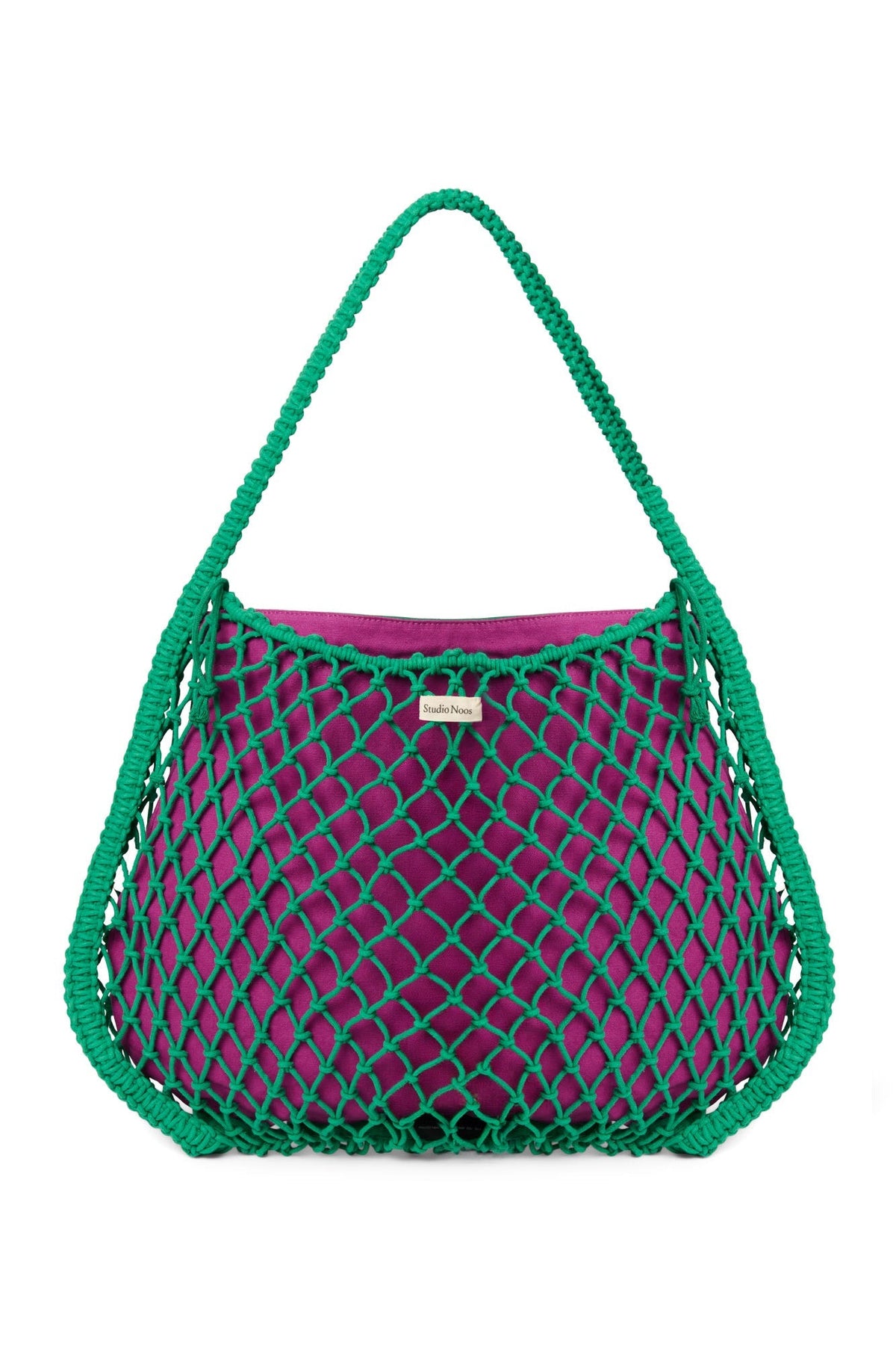 Purple-Green Reversible Insert | Green Macramé Mom Bag with