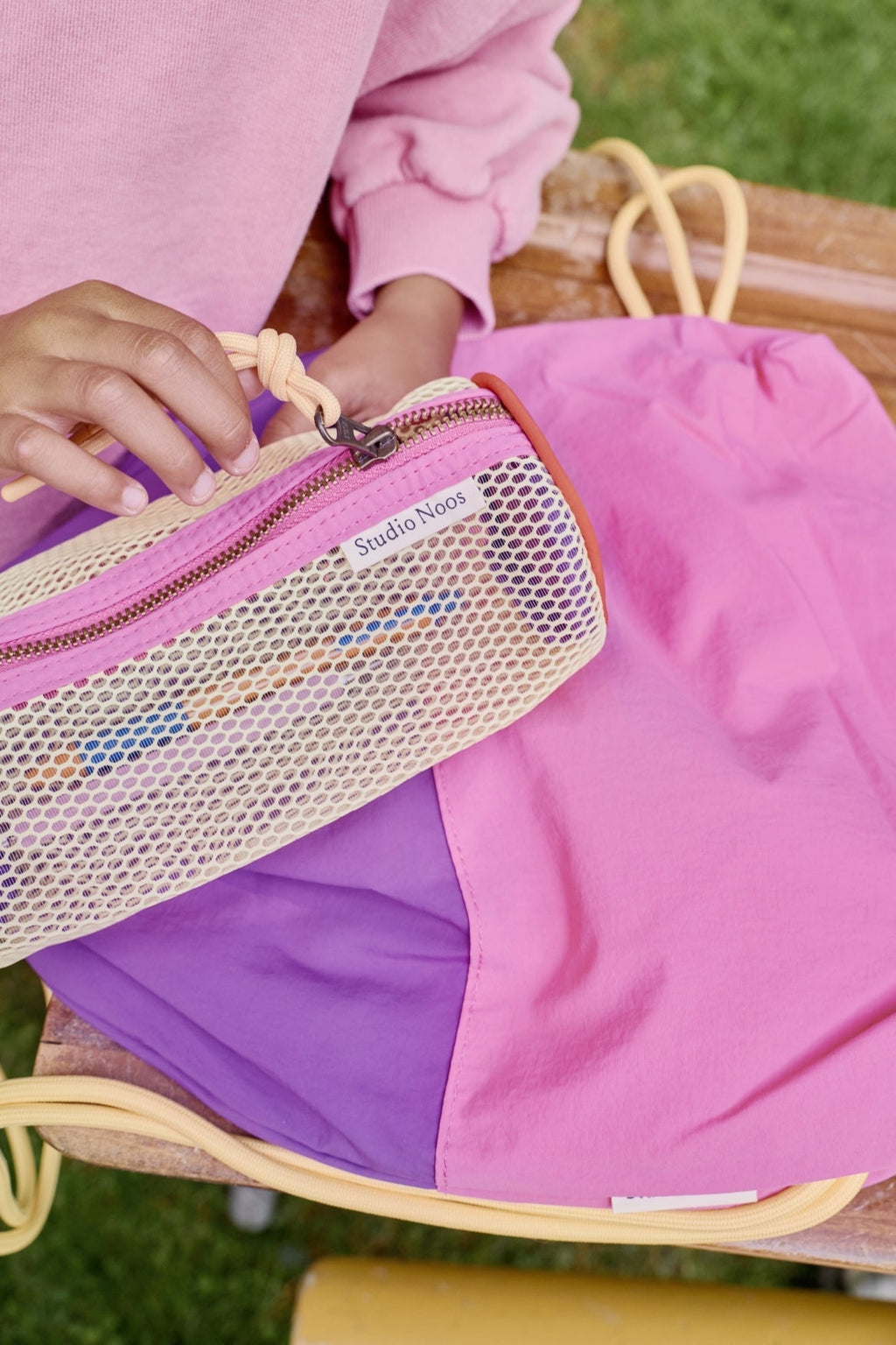 Patchwork-Sporttasche | Leuchtrot