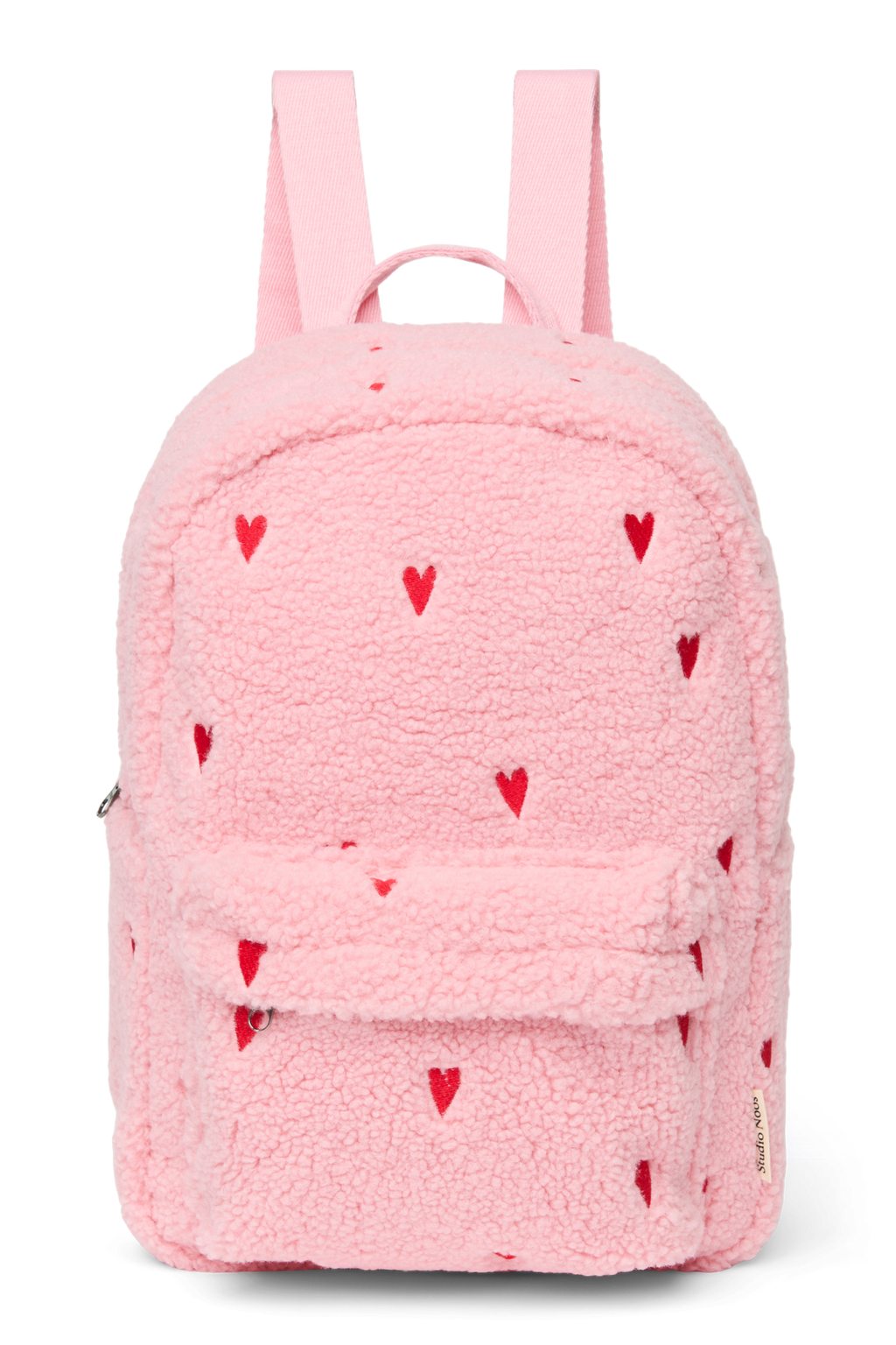 Teddy-Midi-Rucksack | Hellrosa Herzen