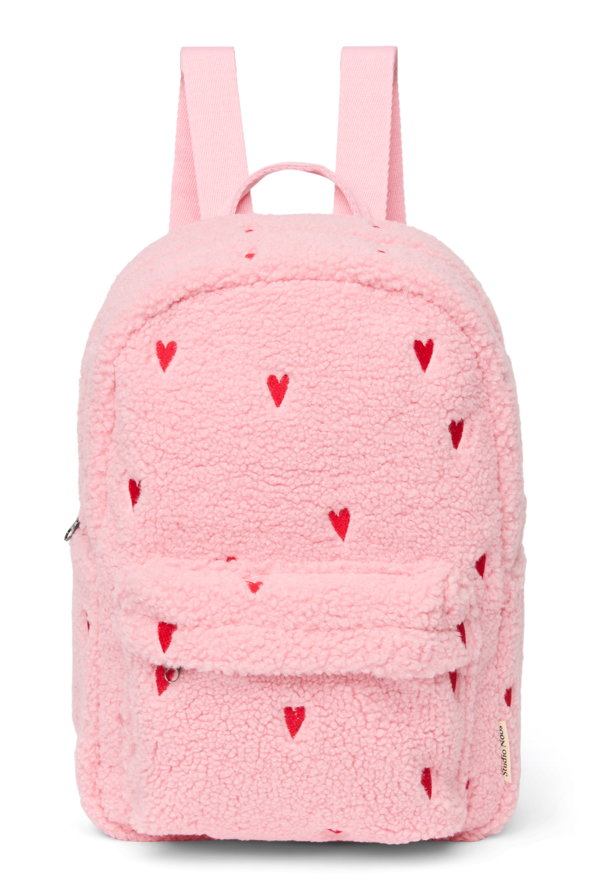 Teddy-Midi-Rucksack | Hellrosa Herzen